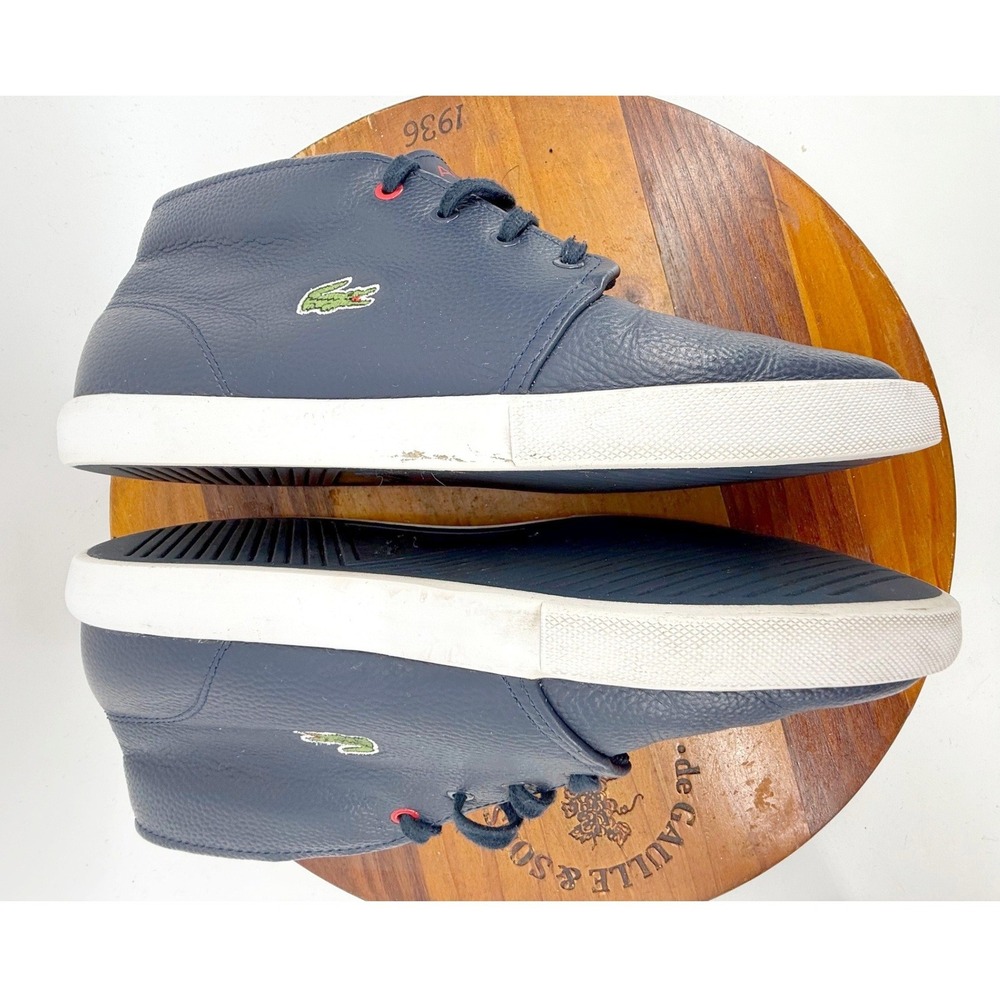 Lacoste Asparta Men's Leather Chukka Sneakers Size 9 Navy Blue Preppy Streetwear